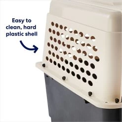 Frisco Plastic Dog & Cat Kennel, Almond & Black -Pet Dog Supplies Shop 120138 PT3. AC SS1800 V1667228948