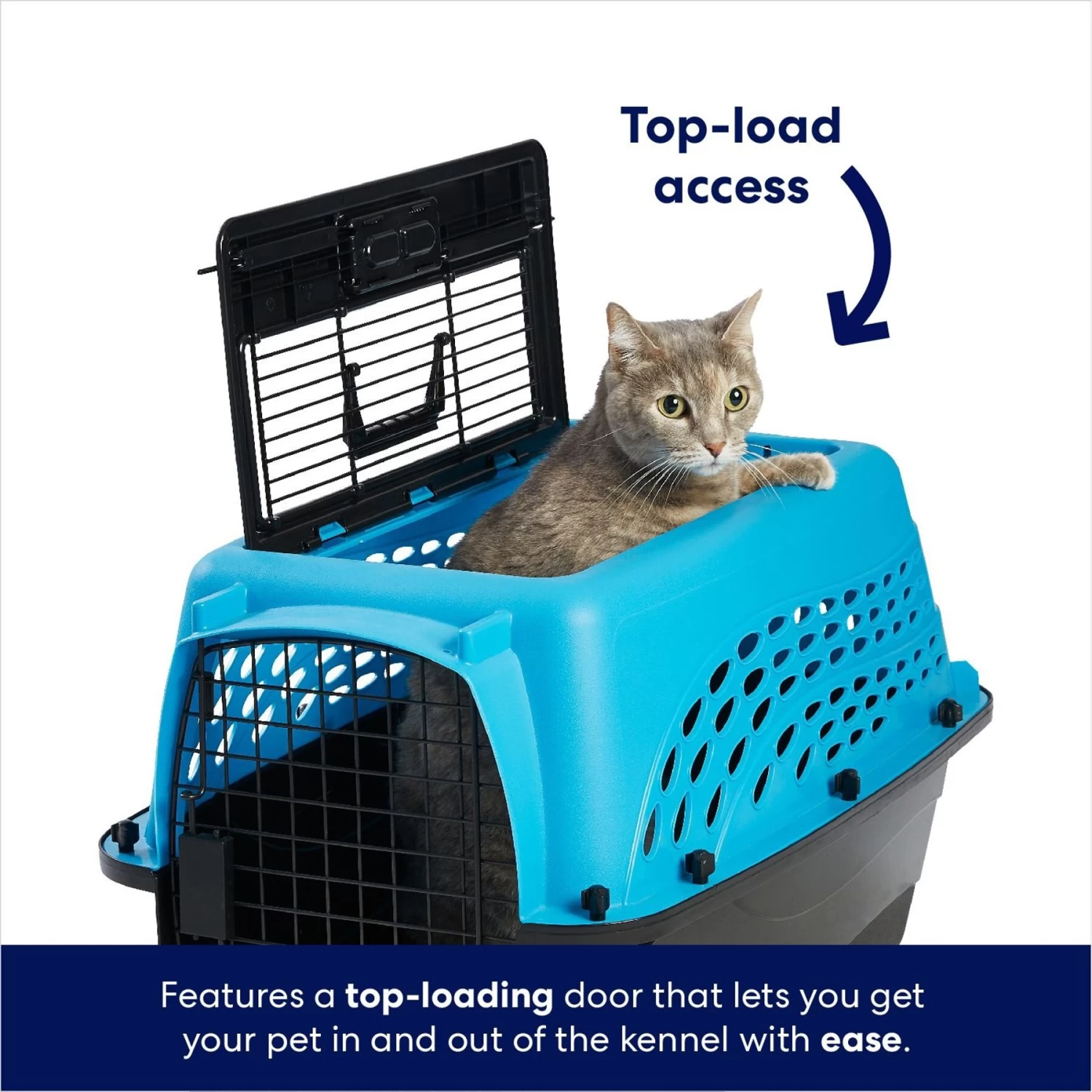 Frisco Two Door Top Load Plastic Dog & Cat Kennel 4 Frisco Two Door Top Load Plastic Dog & Cat Kennel - Image 4