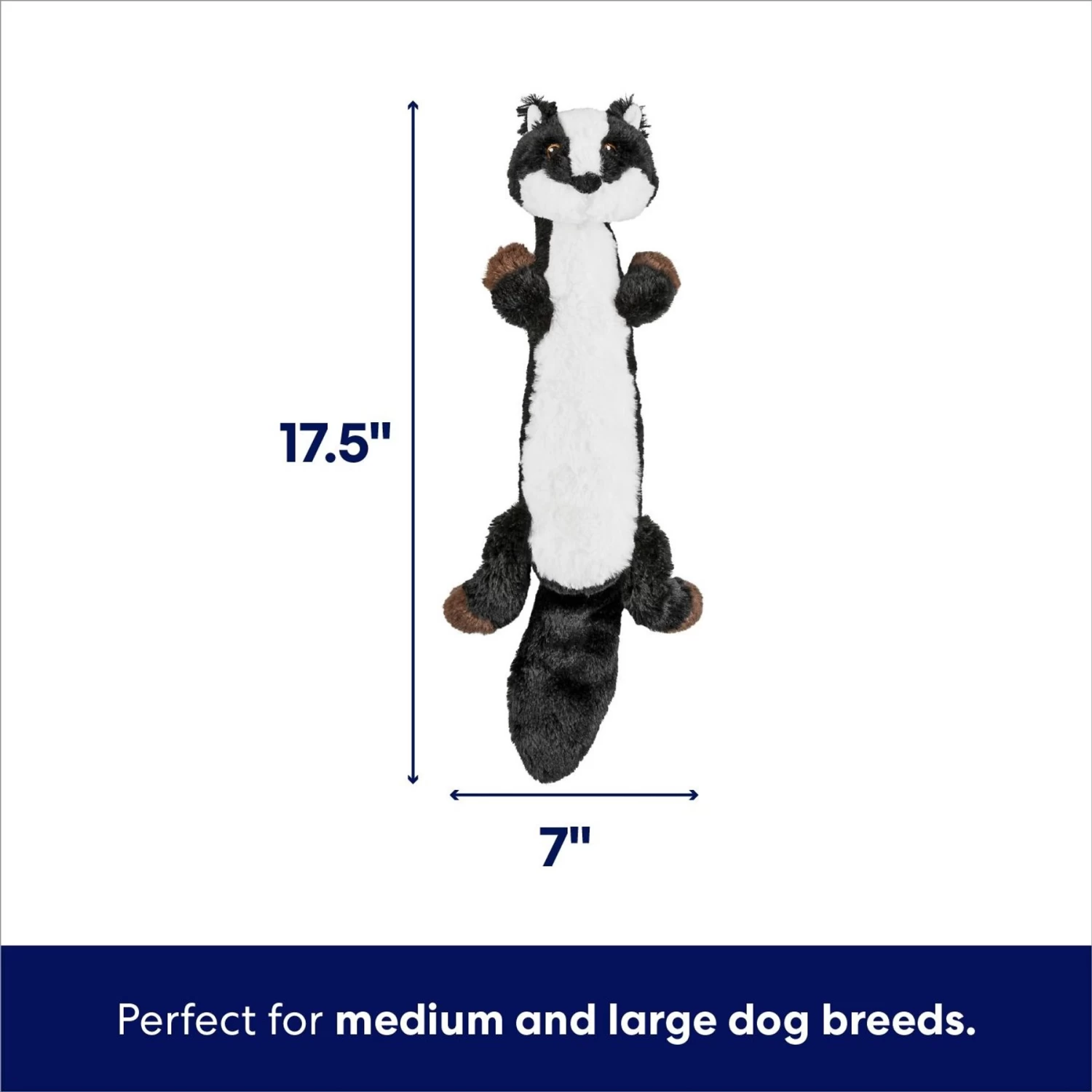 Frisco Skunk Skinny Plush Squeaky Dog Toy 2 Frisco Skunk Skinny Plush Squeaky Dog Toy - Image 2
