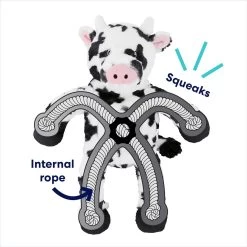 Frisco Cow Plush With Inside Rope Squeaky Dog Toy -Pet Dog Supplies Shop 147063 PT2. AC SS1800 V1691776638