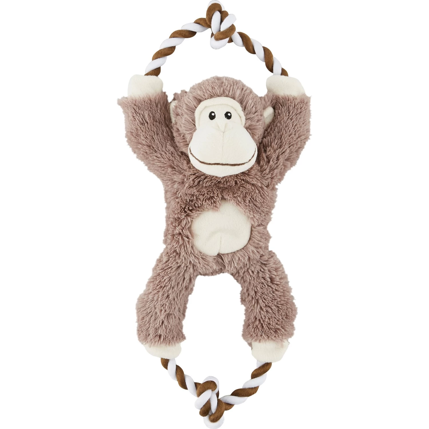 Frisco Monkey Plush With Rope Squeaky Dog Toy 1 Frisco Monkey Plush With Rope Squeaky Dog Toy