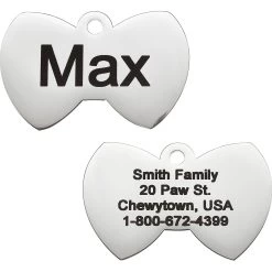 Frisco Stainless Steel Personalized Dog & Cat ID Tag, Bow Tie