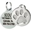 Frisco Stainless Steel Personalized Dog & Cat ID Tag, Paw Print