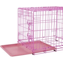 Frisco Fold & Carry Single Door Collapsible Wire Dog Crate, Pink -Pet Dog Supplies Shop 160806 PT3. AC SS1800 V1561066324