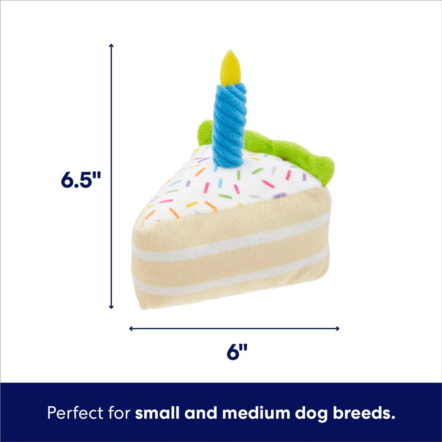 Frisco Birthday Cake Slice Plush Squeaky Dog Toy 2 Frisco Birthday Cake Slice Plush Squeaky Dog Toy - Image 2
