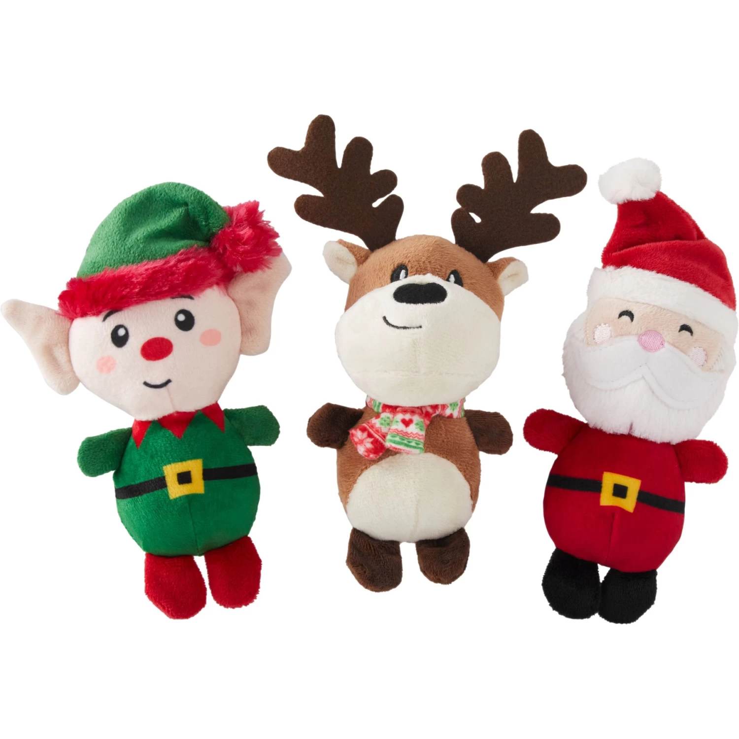 Frisco Holiday Santa's Helpers Plush Squeaky Dog Toy, 3 Count 1 Frisco Holiday Santa's Helpers Plush Squeaky Dog Toy, 3 Count