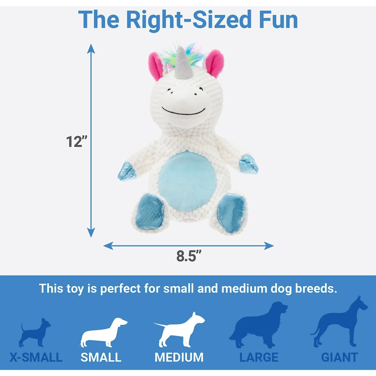 Frisco Unicorn Textured Plush Squeaky Dog Toy 2 Frisco Unicorn Textured Plush Squeaky Dog Toy - Image 2