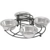 Frisco Multi Pet Feeding 4-Bowls Stainless Steel Dog & Cat Bowls, 0.5 Cup