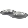 Frisco Double Stainless Steel Pet Bowl With Silicone Mat
