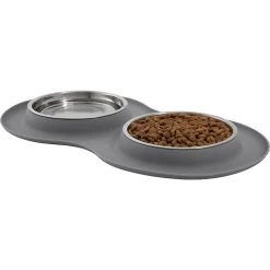 Frisco Double Stainless Steel Pet Bowl With Silicone Mat -Pet Dog Supplies Shop 215986 PT2. AC SS1800 V1591020064
