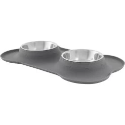 Frisco Silicone Stainless Steel Double Diner Dog & Cat Bowl