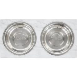 Frisco Marble Print Stainless Steel Double Elevated Dog Bowl -Pet Dog Supplies Shop 216017 PT3. AC SS1800 V1591020397