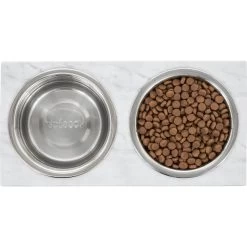 Frisco Marble Print Stainless Steel Double Elevated Dog Bowl -Pet Dog Supplies Shop 216017 PT4. AC SS1800 V1591020400