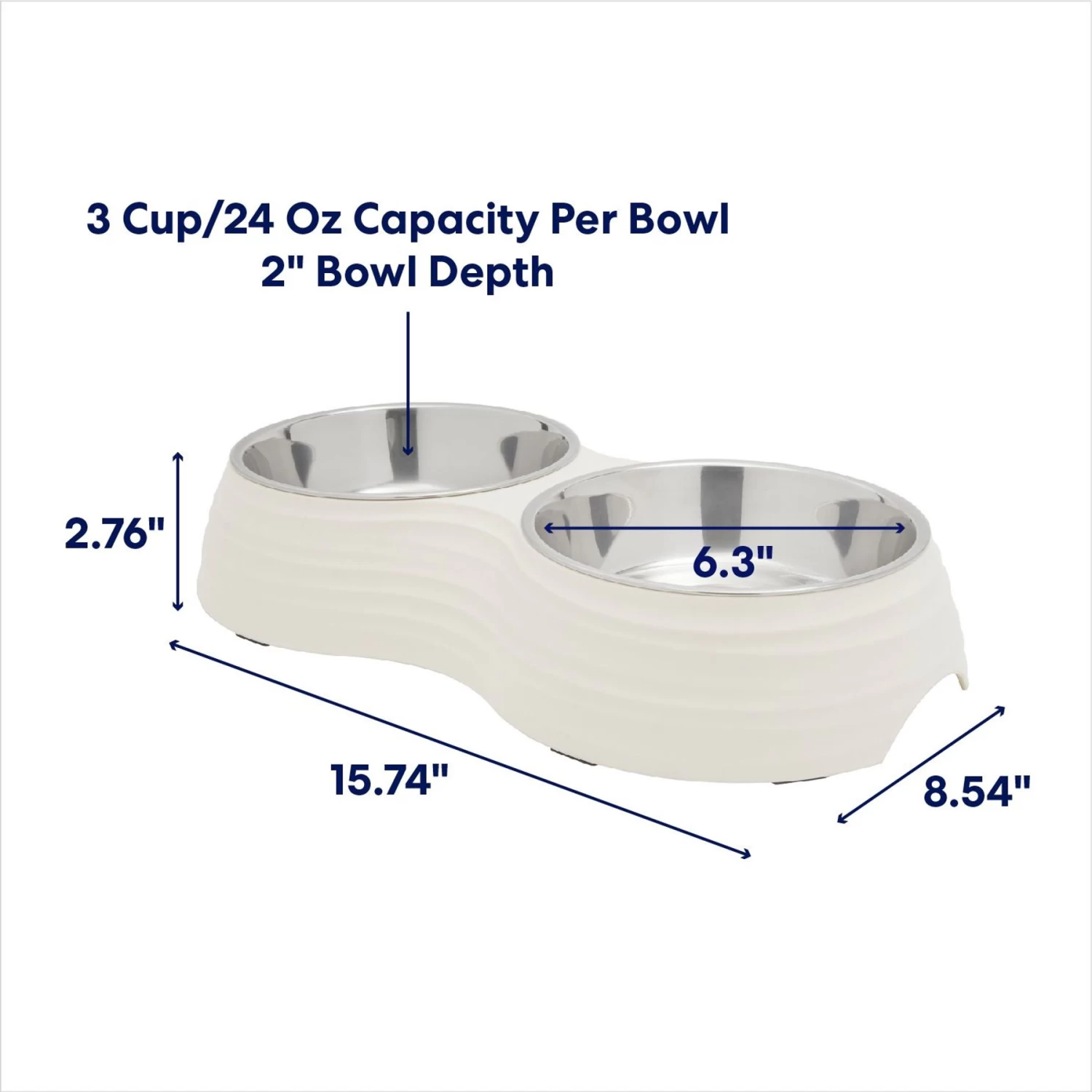Frisco Stainless Steel Double Dog Bowls With Melamine Stand 2 Frisco Stainless Steel Double Dog Bowls With Melamine Stand - Image 2