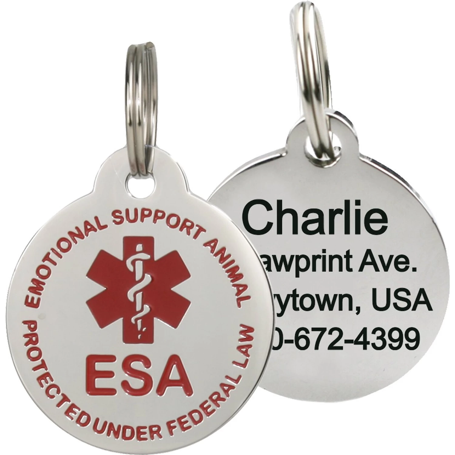 Frisco Emotional Support Animal Personalized Dog & Cat ID Tag, Round Shape 1 Frisco Emotional Support Animal Personalized Dog & Cat ID Tag, Round Shape