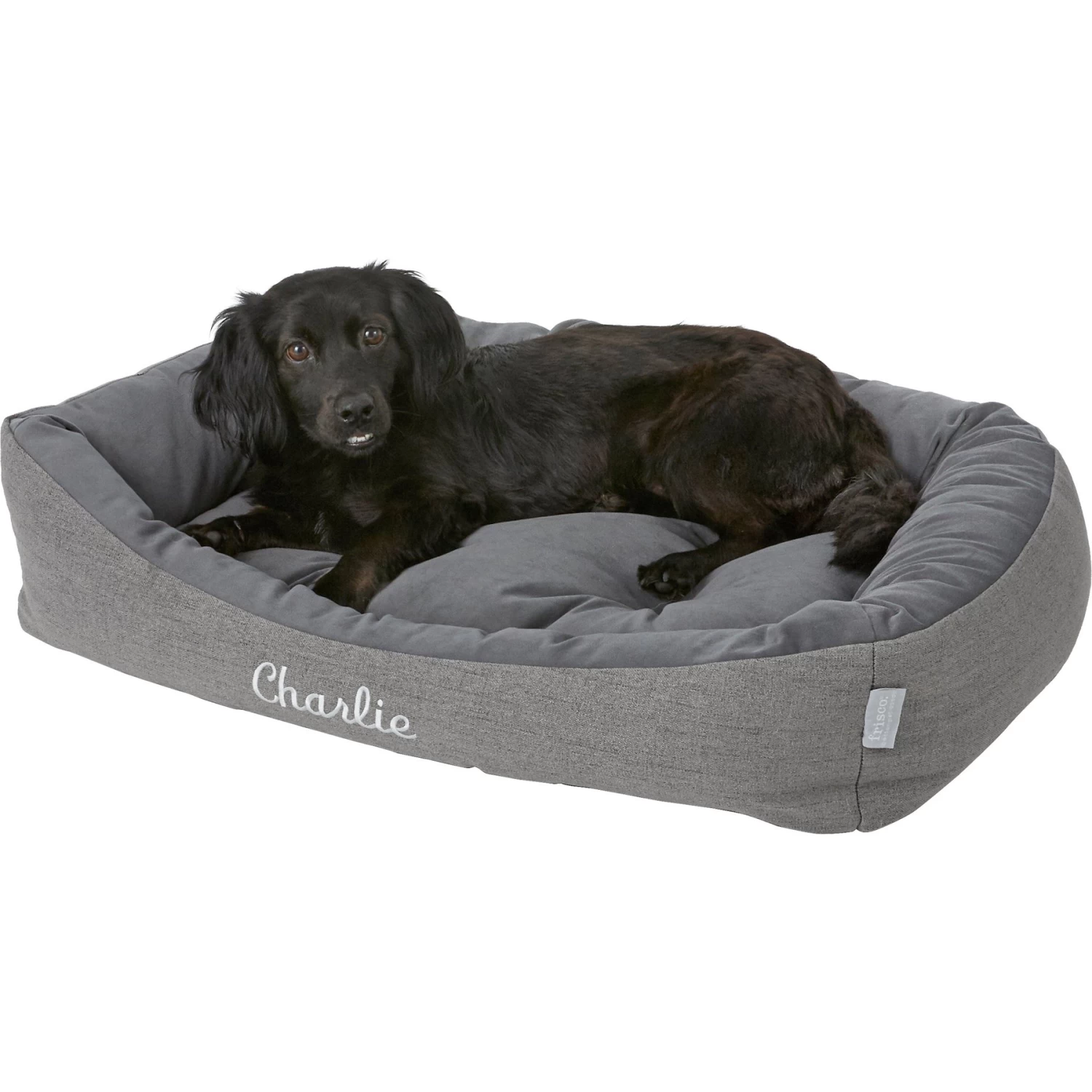 Frisco Rectangular Personalized Bolster Dog Bed W/Removable Cover 2 Frisco Rectangular Personalized Bolster Dog Bed W/Removable Cover - Image 2