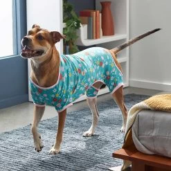 Frisco Teal Floral Dog & Cat Jersey PJs -Pet Dog Supplies Shop 249132 PT5. AC SS1800 V1637725019