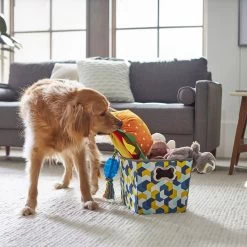 Frisco Rectangle Collapsible Pet Toy Storage Bin, Yellow Geometric -Pet Dog Supplies Shop 250578 PT3. AC SS1800 V1615572198