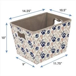 Frisco Rectangle Collapsible Pet Toy Storage Bin, Tan Novelty Paws -Pet Dog Supplies Shop 250581 PT2. AC SS1800 V1613773601