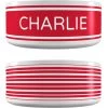 Frisco Preppy Stripes Ceramic Personalized Dog & Cat Bowl