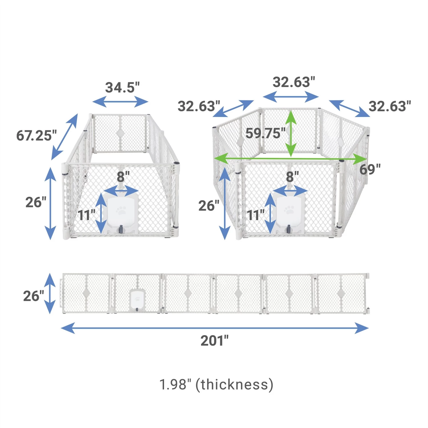 Frisco 6-Panel Plastic Exercise Dog Playpen, Light Gray 2 Frisco 6-Panel Plastic Exercise Dog Playpen, Light Gray - Image 2