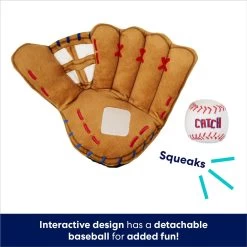 Frisco Baseball Mitt & Ball Interactive Plush Squeaky Dog Toy -Pet Dog Supplies Shop 252756 PT2. AC SS1800 V1686580089