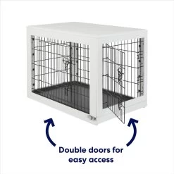 Frisco Double Door Furniture Style Dog Crate, White -Pet Dog Supplies Shop 253029 PT3. AC SS1800 V1617644305