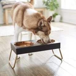 Frisco Copper Stainless Steel Elevated Foldable Double Dog & Cat Bowls -Pet Dog Supplies Shop 253060 PT2. AC SS1800 V1616594243