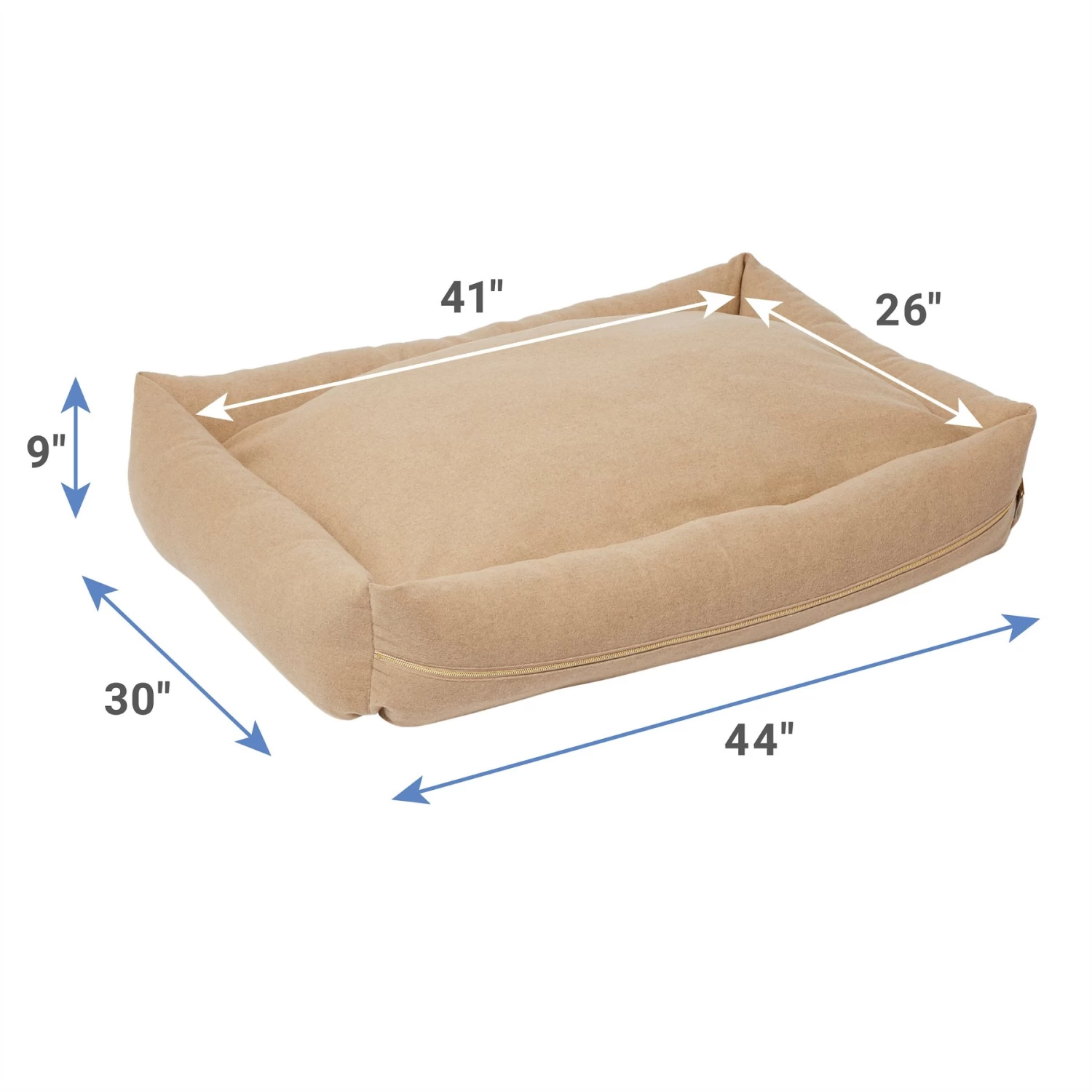 Frisco Faux Felt Reversible Modern Zipper Bolster Cat & Dog Bed 2 Frisco Faux Felt Reversible Modern Zipper Bolster Cat & Dog Bed - Image 2