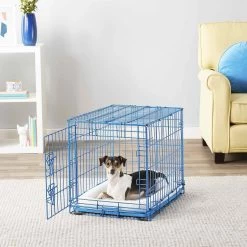 Frisco Fold & Carry Single Door Collapsible Wire Dog Crate & Frisco Quilted Plush Dog Crate Mat -Pet Dog Supplies Shop 255501 PT2. AC SS1800 V1604097714