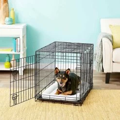 Frisco Heavy Duty Fold & Carry Double Door Collapsible Wire Dog Crate & Frisco Micro Terry Dog Crate Mat -Pet Dog Supplies Shop 255531 PT2. AC SS1800 V1604149293