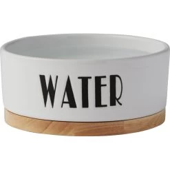 Frisco Ceramic Water Dog & Cat Bowl With Wood Base -Pet Dog Supplies Shop 256047 PT4. AC SS1800 V1615310854