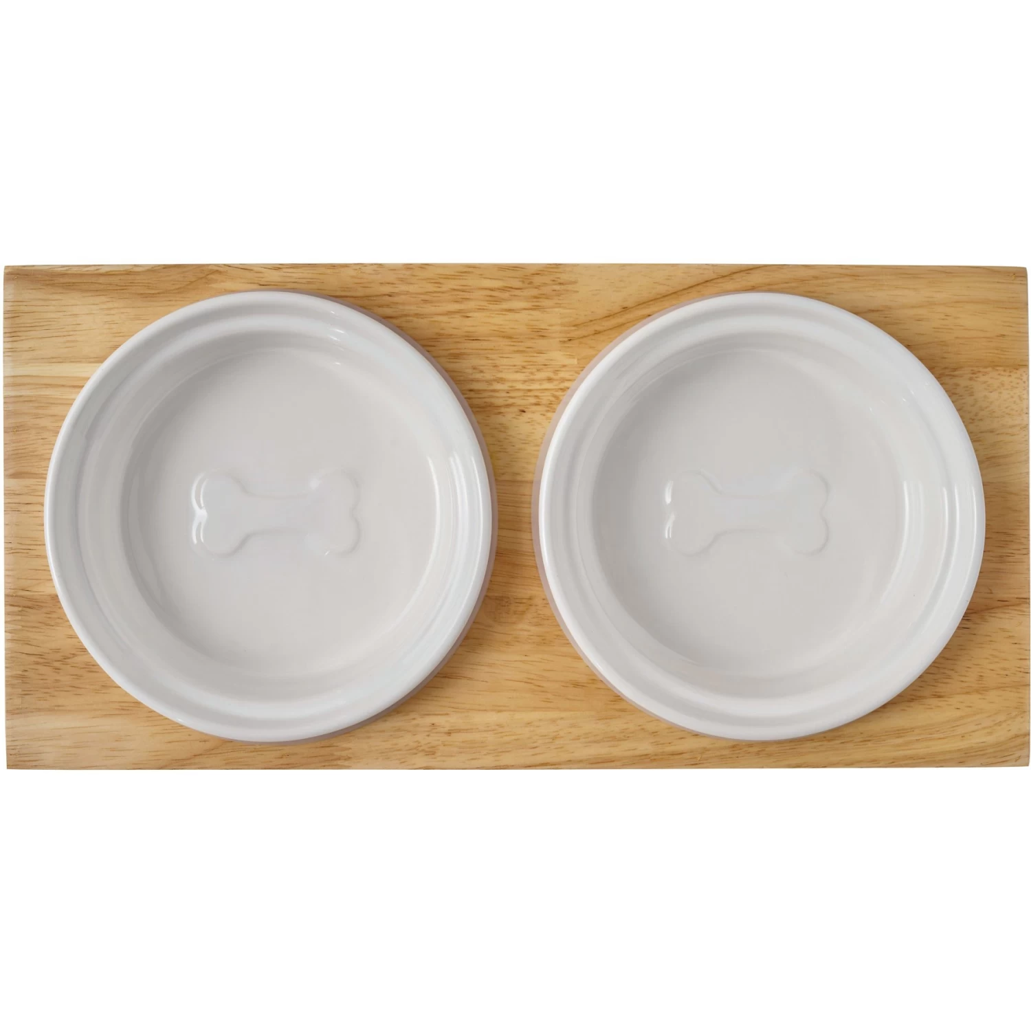 Frisco Ceramic Dog & Cat Double Diner With Elevated Wood Stand 5 Frisco Ceramic Dog & Cat Double Diner With Elevated Wood Stand - Image 5