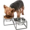 Frisco Elevated Diamond Stainless Steel Double Diner Dog & Cat Bowl