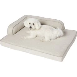 Frisco Faux Linen Corner Personalized Bolster Dog Bed W/Removable Cover -Pet Dog Supplies Shop 262158 PT2. AC SS1800 V1615568495