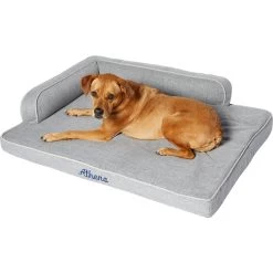 Frisco Faux Linen Corner Personalized Bolster Dog Bed W/Removable Cover, Harbour Blue, XL -Pet Dog Supplies Shop 262161 PT2. AC SS1800 V1615568485