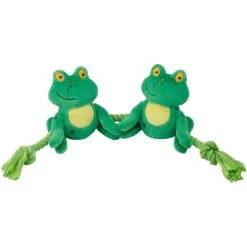 Frisco Magic Frog Plush With Rope Squeaky Dog Toy