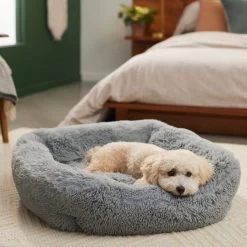 Pet Dog Supplies Shop 15 Frisco Eyelash Rectangular Bolster Cat & Dog Bed