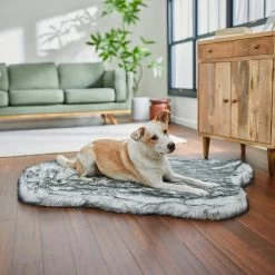 Frisco Faux Fur Orthopedic Pelt Pillow Dog Bed W/Removable Cover