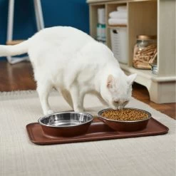 Frisco Silicone Stainless Steel Double Diner Dog & Cat Bowl, Brown 10 Frisco Silicone Stainless Steel Double Diner Dog & Cat Bowl, Brown -Pet Dog Supplies Shop 277551 PT3. AC SS1800 V1630348104