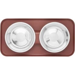 Frisco Silicone Stainless Steel Double Diner Dog & Cat Bowl, Brown 11 Frisco Silicone Stainless Steel Double Diner Dog & Cat Bowl, Brown -Pet Dog Supplies Shop 277551 PT4. AC SS1800 V1627935079