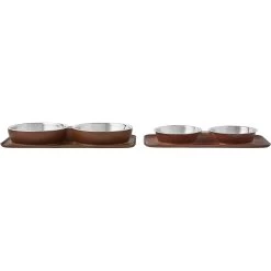Frisco Silicone Stainless Steel Double Diner Dog & Cat Bowl, Brown 12 Frisco Silicone Stainless Steel Double Diner Dog & Cat Bowl, Brown -Pet Dog Supplies Shop 277551 PT5. AC SS1800 V1627936139