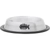 Frisco Fish Print Non-Skid Stainless Steel Dish Cat Bowl