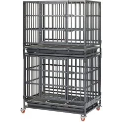 Frisco Ultimate Foldable & Stackable Heavy Duty Steel Metal Single Door Dog Crate -Pet Dog Supplies Shop 280395 PT4. AC SS1800 V1632851515