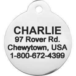 Frisco Chewy Stainless Steel Personalized Dog & Cat ID Tag With Enamel Infill, Round -Pet Dog Supplies Shop 281947 PT4. AC SS1800 V1622726244