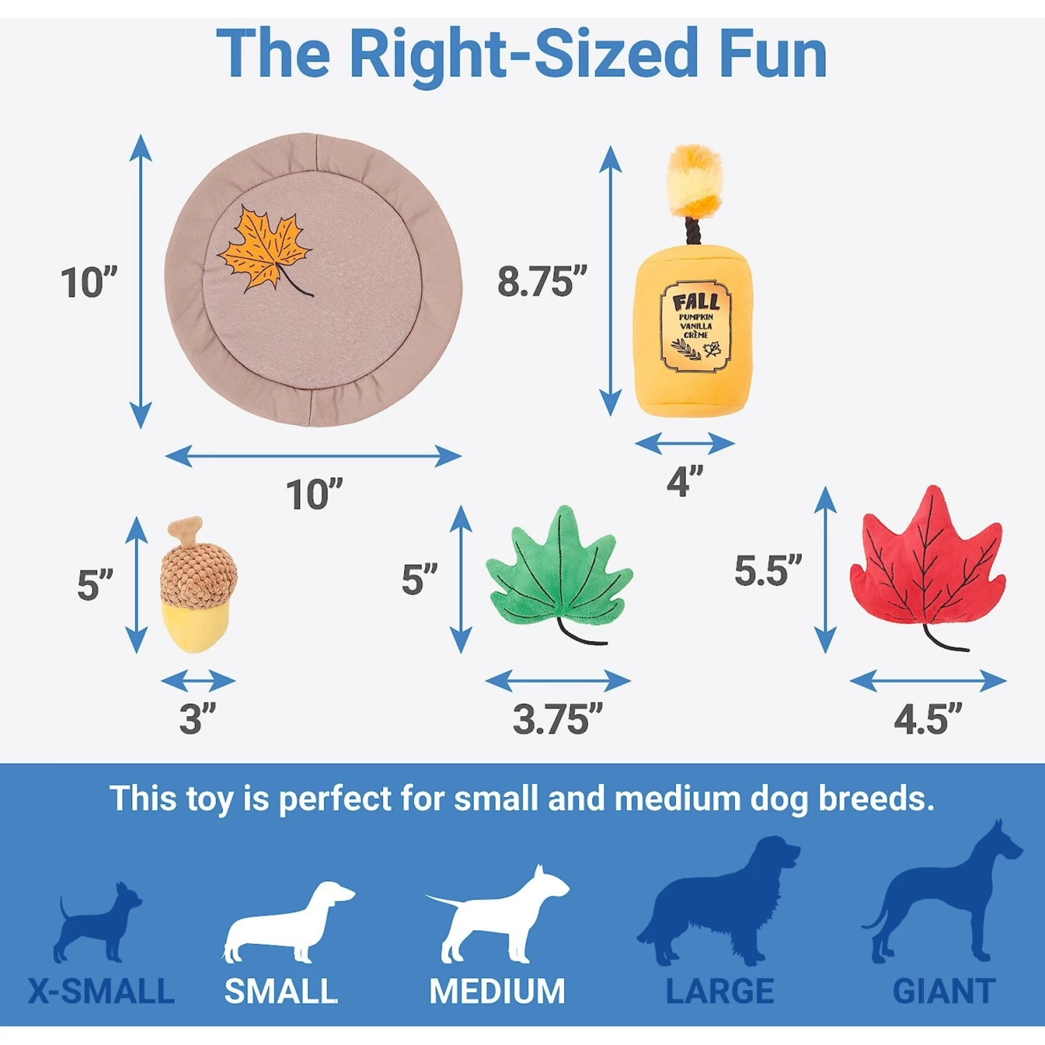 Frisco Fall Festive Candle Charger Plush Squeaky Dog Toy, 4 Count 2 Frisco Fall Festive Candle Charger Plush Squeaky Dog Toy, 4 Count - Image 2