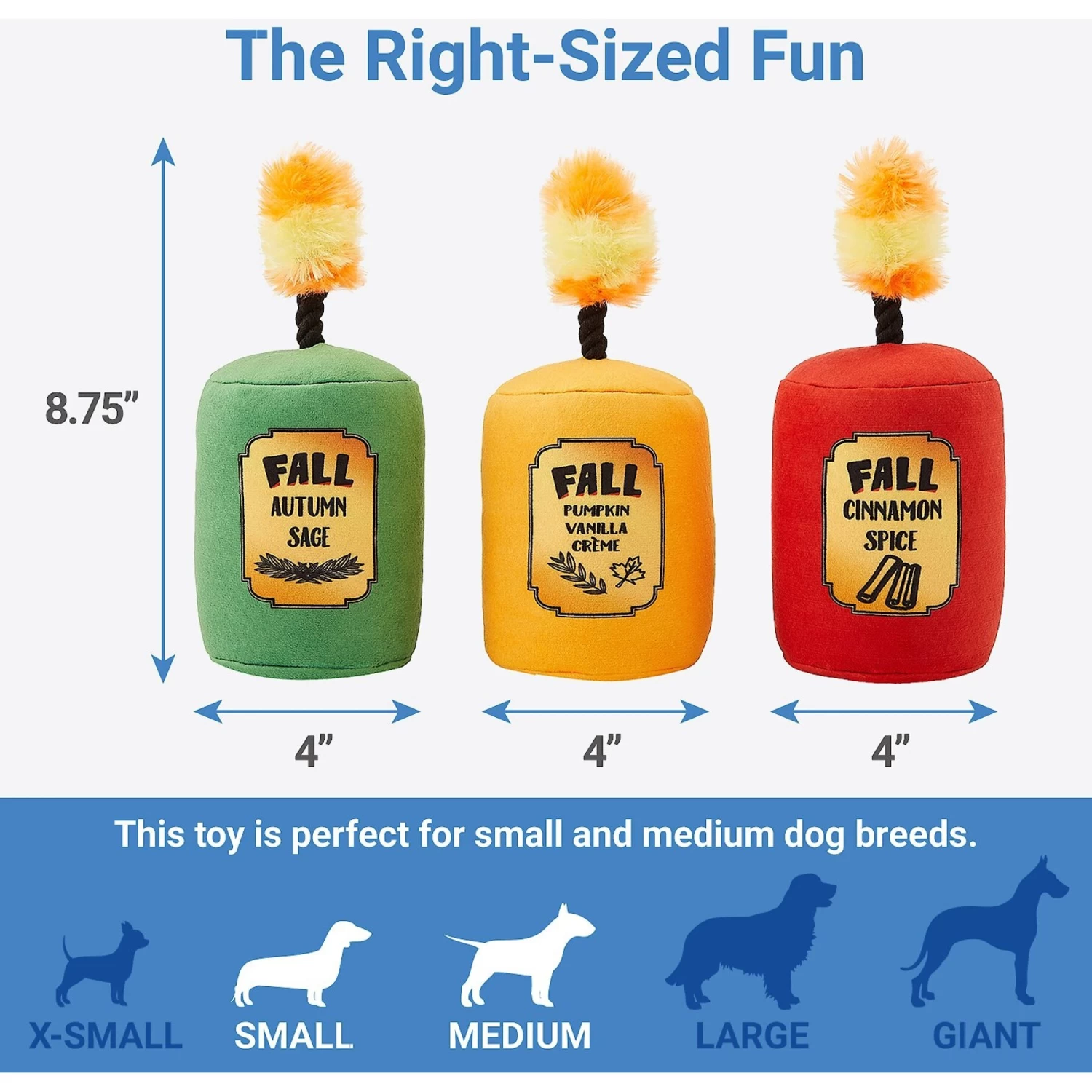 Frisco Fall Candles Plush Squeaky Dog Toy 2 Frisco Fall Candles Plush Squeaky Dog Toy - Image 2