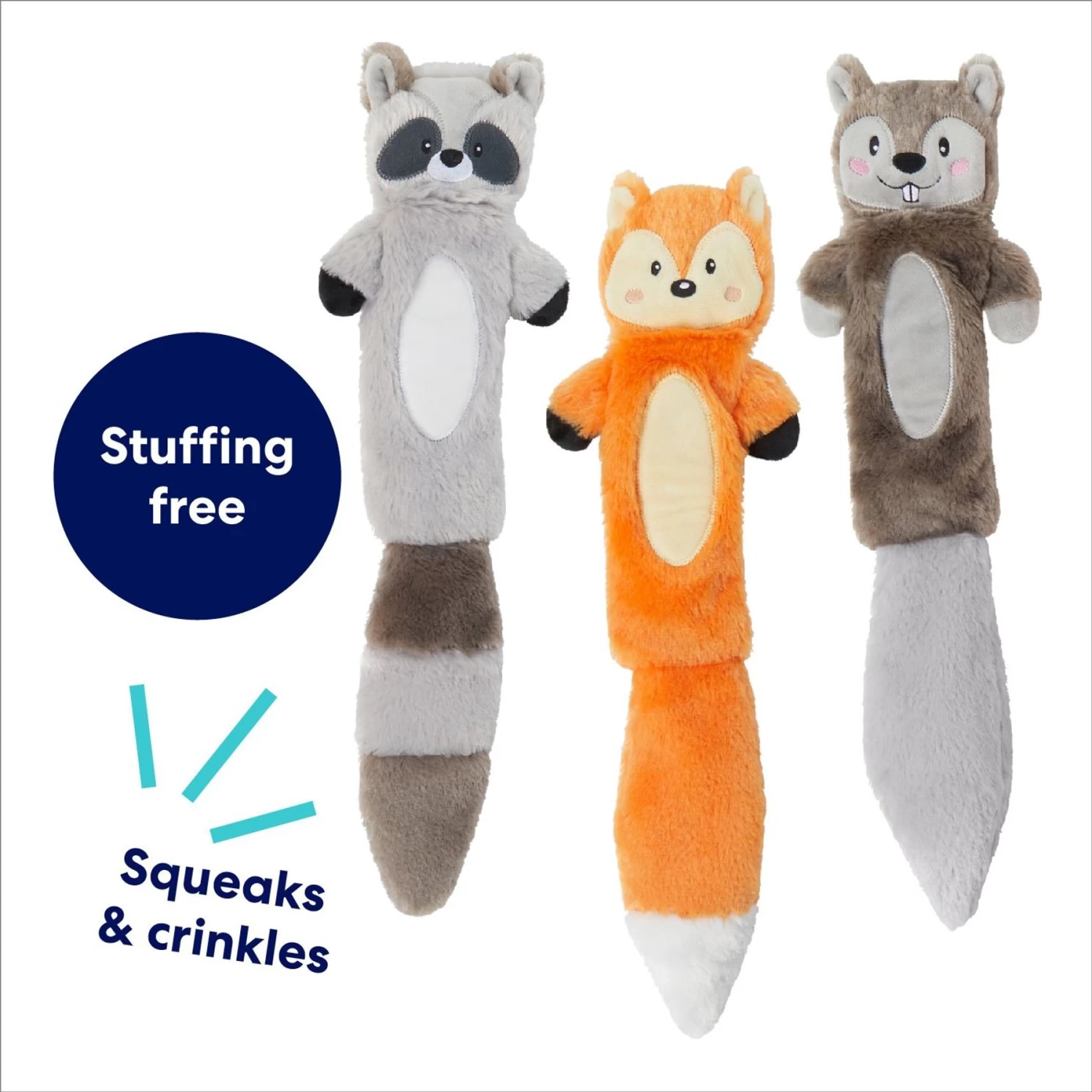 Frisco Forest Friends Stuffing-Free Skinny Plush Squeaky Dog Toy 3 Frisco Forest Friends Stuffing-Free Skinny Plush Squeaky Dog Toy - Image 3