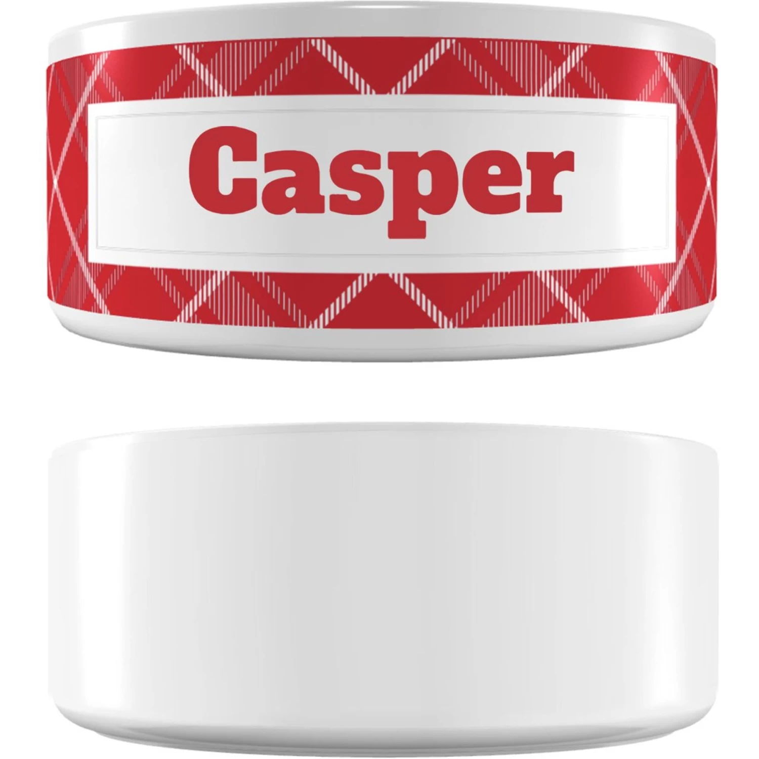 Frisco Personalized Plaid Ceramic Dog Bowl 1 Frisco Personalized Plaid Ceramic Dog Bowl