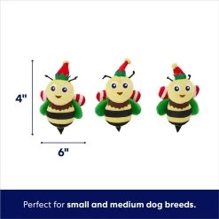 Frisco Holiday Bee Merry Hide & Seek Puzzle Plush Squeaky Dog Toy -Pet Dog Supplies Shop 287099 PT2. AC SS1800 V1695044345